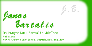 janos bartalis business card